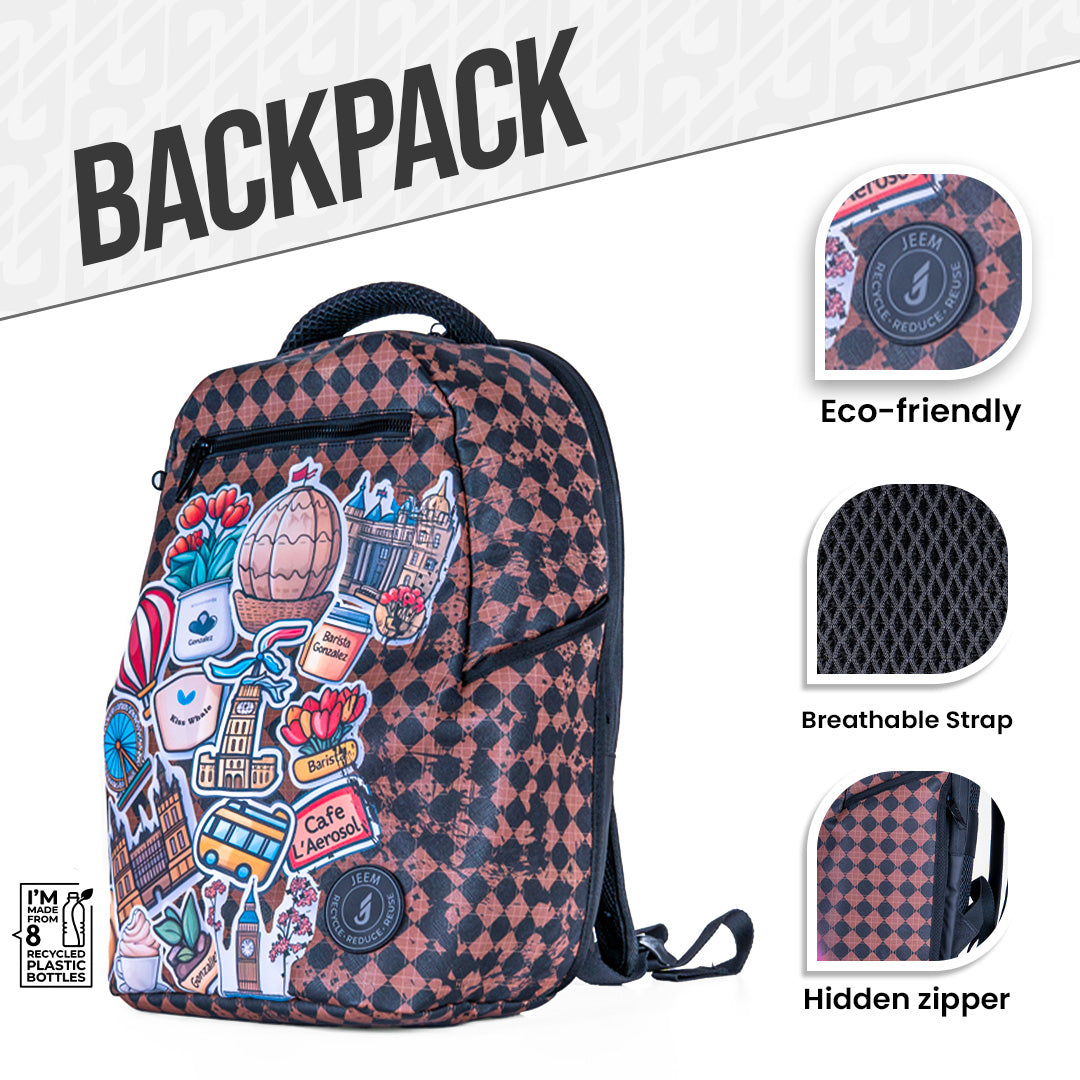 Peak Art Canvas Printed Backpack