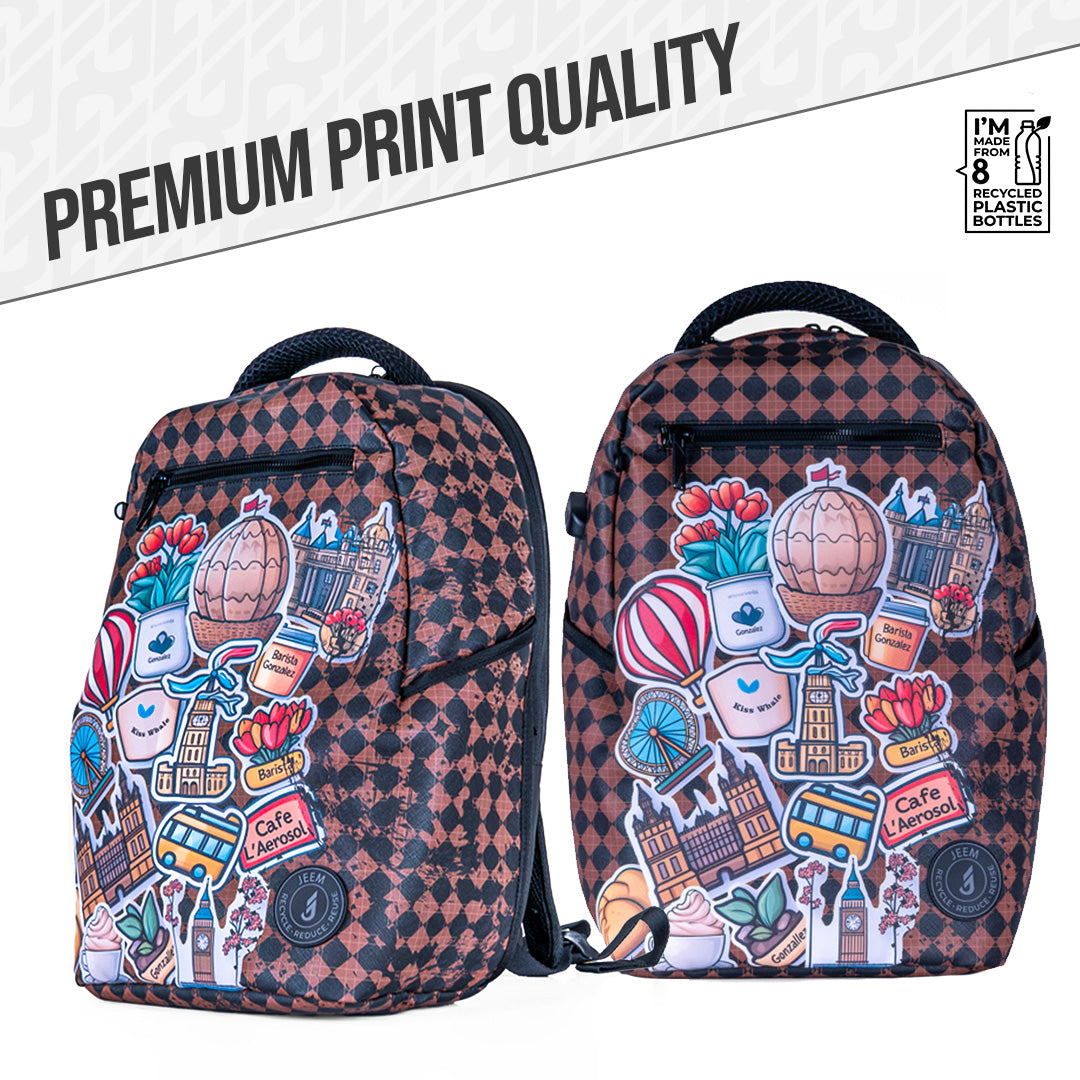 Peak Art Canvas Printed Backpack